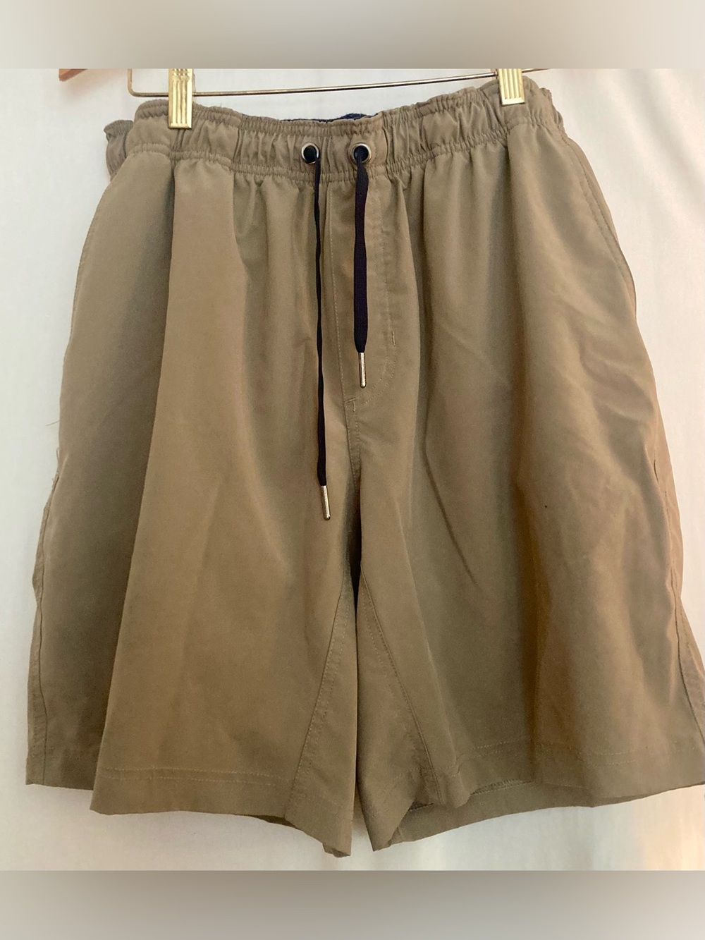 Tailor Vintage Men's Drawstring Athletic Shorts - Tan with Black Drawcord Size L